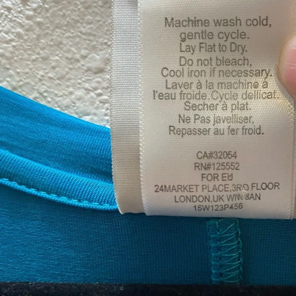 Dolan Left Coast‎ Collection T-Shirt Dress Women's S Teal  Drop Waist Pocket